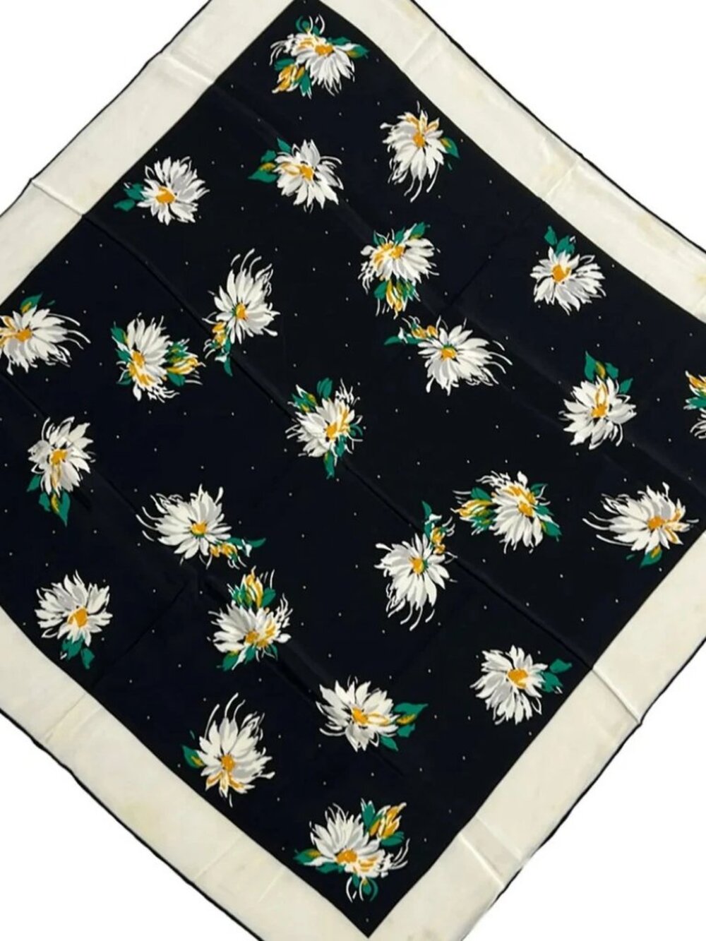 DIOR/ChristianDior Black Cream Multi Scarf